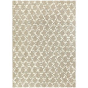 BASKET WEAVE BISCUIT BEIGE TRELLIS INDOOR/OUTDOOR AREA RUG