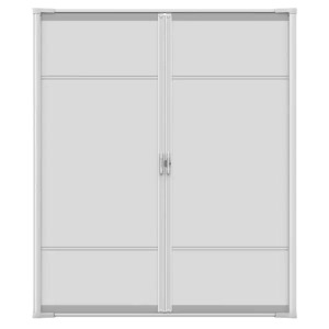 WHITE STANDARD DOUBLE RETRACTABLE SCREEN DOOR KIT