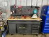DESCRIPTION: 60" X 24" WOODEN TOPPED WORKBENCH ON CASTERS BRAND/MODEL: HUSKY INFORMATION: HAS ELECTRICAL OUTLETS ON SIDE LOCATION: SHOP QTY: 1 - 4