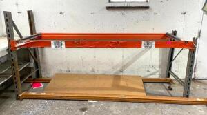 DESCRIPTION: (1) SECTION OF 9' X 42" PALLET RACKING INFORMATION: INCLUDES: (2) 36" X 42" UPRIGHTS & (2) 9' CROSSBEAMS SIZE: 9' X 42" X 36" LOCATION: D