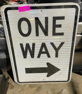 DESCRIPTION: (2) ONE WAY STREET SIGNS LOCATION: SHOP QTY: 2