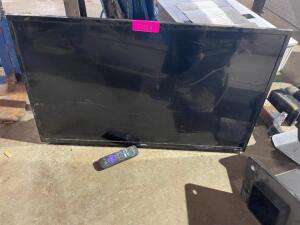 DESCRIPTION: SONNY 27" FLAT SCREEN TV W/ WALL MOUNT AND REMOTE BRAND/MODEL: SONY INFORMATION: WORKS, SCREEN HAS SOME KNICKS LOCATION: SHOP QTY: 1