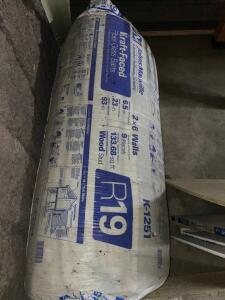 DESCRIPTION: (3) ROLLS OF R19 FIBER GLASS INSULATION BRAND/MODEL: K-1251 LOCATION: SHOP QTY: 3