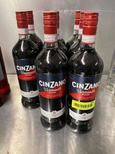 (8) BOTTLES OF CINZANO VERMOUTH