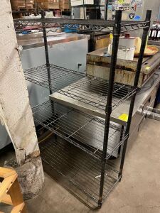 48" X 18" FOUR TIER WIRE RACK - BLACK