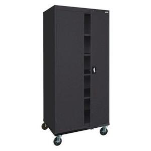 DESCRIPTION: (1) MOBILE STORAGE CABINET BRAND/MODEL: SANDUSKY/TA4R362472-09 INFORMATION: BLACK/WELDED/SHELF CAPACITY: 200 LBS RETAIL$: 694.54 SIZE: 78