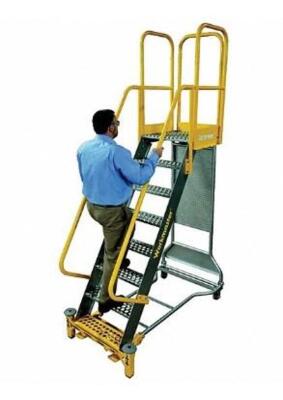 DESCRIPTION: (1) ROLLING LADDER BRAND/MODEL: COTTERMAN/WMX07R37AP3 INFORMATION: PERFORATED STEP THREAD/7-STEPS/LOAD CAPACITY: 1,000 LBS RETAIL$: 3735.