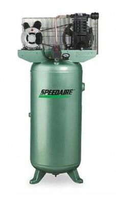 DESCRIPTION: (1) ELECTRIC AIR COMPRESSOR BRAND/MODEL: SPEEDAIRE/4B233 INFORMATION: GREEN/MINOR DAMAGES, MUST COME INTO INSPECT/HP: 2/1-STAGE/4.9 CFM R