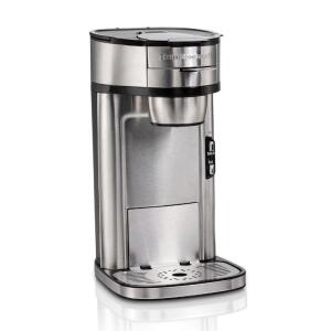 DESCRIPTION: (1) COFFEE MAKER BRAND/MODEL: HAMILTON BEACH/47550 INFORMATION: STAINLESS STEEL/SINGLE-SERVE RETAIL$: 44.99 SIZE: 8.65"H X 9.75"W X 8.35"