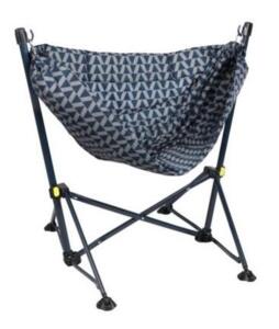 DESCRIPTION: (1) HAMMOCK CHAIR BRAND/MODEL: OZARK TRAIL/HM-047 INFORMATION: FOLDING/BLUE/WEIGHT CAPACITY: 300 LBS RETAIL$: 49.97 SIZE: 38"L X 33"W X 3