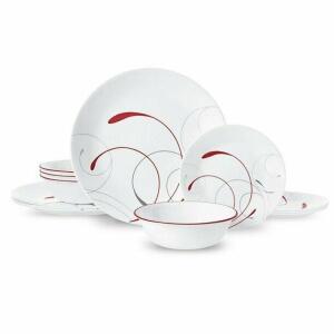 DESCRIPTION: (1) SPLENDOR DINNERWARE SET BRAND/MODEL: CORELLE/1141878 INFORMATION: WHITE/12-PIECES RETAIL$: 29.96 QTY: 1