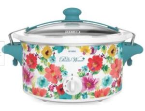 DESCRIPTION: (1) PORTABLE SLOW COOKER BRAND/MODEL: THE PIONEER WOMAN/33062 INFORMATION: BREEZY BLOSSOM/3 HEAT SETTINGS RETAIL$: 23.99 SIZE: 15.25"L X