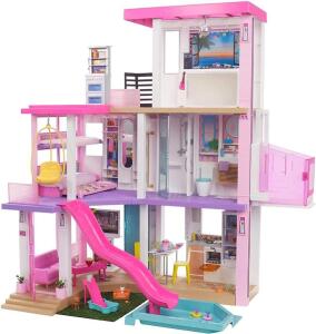 DESCRIPTION: (1) DREAMHOUSE DOLLHOUSE BRAND/MODEL: BARBIE/GLH56 INFORMATION: WITH POOL, SLIDE, ELEVATOR, SOUNDS & LIGHTS RETAIL$: 155.79 SIZE: 27.17"