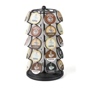 DESCRIPTION: (1) COFFEE POD CAROUSEL BRAND/MODEL: NIFTY/5771 INFORMATION: BLACK/SHOWCASE UP TO 35 PODS RETAIL$: 22.99 SIZE: 7"L X 7"W X 13"H QTY: 1