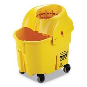 DESCRIPTION: (1) WAVEBRAKE MOP BUCKET BRAND/MODEL: RUBBERMAID INFORMATION: YELLOW/WITH WRINGLER RETAIL$: 208.84 SIZE: 35 QT. QTY: 1