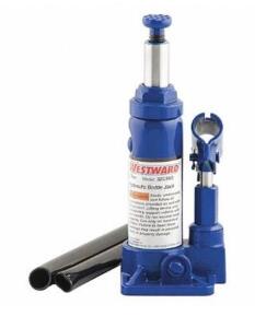 DESCRIPTION: (1) BOTTLE JACK BRAND/MODEL: WESTWARD/3ZC58 INFORMATION: LIFTING CAPACITY: 2 TON/BLUE RETAIL$: 38.43 SIZE: 3-3/4" X 3-5/8" QTY: 1