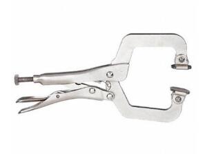 DESCRIPTION: (3) LOCKING C-CLAMPS BRAND/MODEL: WESTWARD/2FDD2 INFORMATION: CLAMPING FORCE: 900 LBS/NICKEL PLATED RETAIL$: 18.75 EACH SIZE: 11-3/8"CLAM