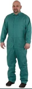 DESCRIPTION: (1) GREEN, FLAME RETARDANT COVERALLS BRAND/MODEL: PRO-SAFE 42649418 INFORMATION: COTTON, 5 POCKETS, SNAP CLOSURE RETAIL$: $88.77 SIZE: 2X