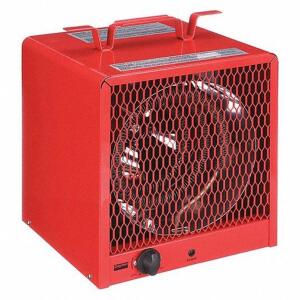 DESCRIPTION: (1) PORTABLE ELECTRIC JOBSITE AND GARAGE HEATER BRAND/MODEL: DAYTON #3VU34 INFORMATION: RED RETAIL$: $190.37 EA SIZE: 1 PHASE QTY: 1