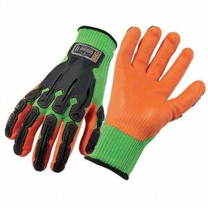 DESCRIPTION: (4) PAIRS OF COATED GLOVES BRAND/MODEL: ERGODYNE #29WP08 INFORMATION: GREEN BLACK AND ORANGE RETAIL$: $8.00 EA SIZE: SIZE MEDIUM QTY: 4