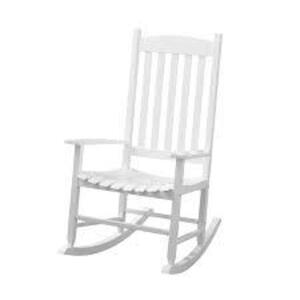 DESCRIPTION: (1) PORCH ROCKER ROCKING CHAIR BRAND/MODEL: MAINSTAYS INFORMATION: WHITE RETAIL$: $100.00 QTY: 1