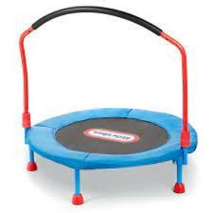 DESCRIPTION: (1) EASY STORE TRAMPOLINE BRAND/MODEL: LITTLE TIKES INFORMATION: BLUE RETAIL$: 50 SIZE: 3" QTY: 1