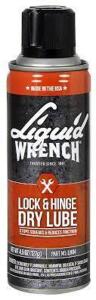 DESCRIPTION: (6) LOCK AND HINGE DRY LUBE BRAND/MODEL: LIQUID WRENCH #54YT62 RETAIL$: $7.73 EA SIZE: 4.5 OZ QTY: 6