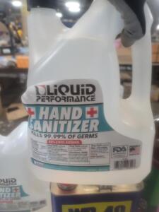 DESCRIPTION: (2) HAND SANITIZER BRAND/MODEL: LIQUID PERFORMANCE RETAIL$: $25.00 EA SIZE: 1 GALLON QTY: 2