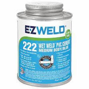 DESCRIPTION: (4) BLUE SOLVENT CEMENT BRAND/MODEL: EZ WELD #5E530 RETAIL$: $4.61 EA SIZE: 8 FL OZ QTY: 4