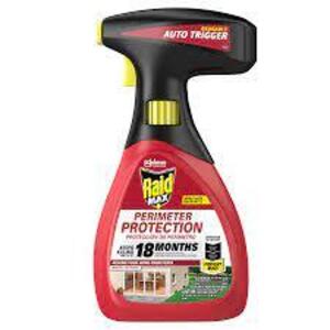 DESCRIPTION: (6) PERIMETER PROTECTION BUG KILLER BRAND/MODEL: RAID MAX RETAIL$: $10.00 EA SIZE: 30 OZ QTY: 6