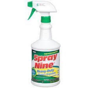 DESCRIPTION: (6) HEAVY DUTY CLEANER AND DEGREASER BRAND/MODEL: SPRAY NINE #26832 RETAIL$: $8.00 EA SIZE: 32 OZ QTY: 6