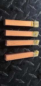 DESCRIPTION: (4) C5 CARBIDE TOOL BITS BRAND/MODEL: MADE IN USA 2676152131 RETAIL$: $ 13.16 EA SIZE: 1/2" x 1/2" SHNK QTY: 4