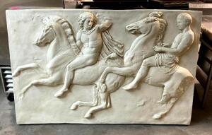 DESCRIPTION: FIBERGLASS ROMAN WALL ART SIZE: 64"X42" QTY: 1