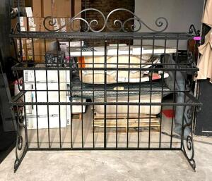 DESCRIPTION: 7' IRON HUTCH WITH PLEXIGLASS SHELVES QTY: 1