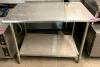 DESCRIPTION: 4' STAINLESS STEEL TABLE WITH UNDERSHELF SIZE: 48"X30" QTY: 1