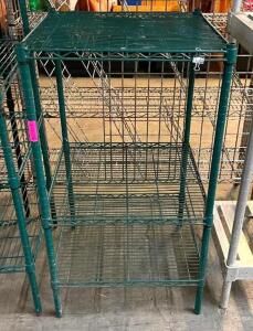 DESCRIPTION: 3-TIER WIRE SHELVING UNIT SIZE: 24"X24"X43" QTY: 1