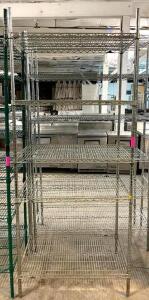 DESCRIPTION: 5-TIER WIRE METAL SHELVING UNIT SIZE: 36"X24"X86" QTY: 1