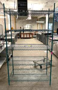 DESCRIPTION: 5-TIER WIRE METAL SHELVING UNIT SIZE: 48"X24"X86" QTY: 1