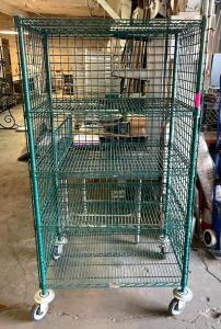 DESCRIPTION: 5-TIER WIRE METAL SHELVING UNIT SIZE: 48"X24"X86" QTY: 1