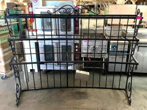 DESCRIPTION: 7' CURVED IRON HUTCH WITH GLEXIGLASS SHELVES QTY: 1