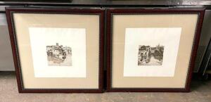 DESCRIPTION: (2) FRAMED PRINTS SIZE: 33"X33" QTY: 2