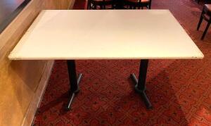 DESCRIPTION: (2) 50" WOODEN DINING TABLES SIZE: 50"X36" QTY: 2