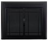 DESCRIPTION: (1) GLASS FIREPLACE DOORS BRAND/MODEL: EASTON/EA-5010 INFORMATION: BLACK/DOORS FEATURE EASY-CATCH MAGNETS RETAIL$: 382.70 SIZE: 28"H X 37