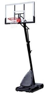 DESCRIPTION: (1) BASKETBALL HOOP BRAND/MODEL: SPLADING/6A088 INFORMATION: PORTABLE/BLACK RETAIL$: 249.99 SIZE: 7.5' TO 10' X 54" QTY: 1