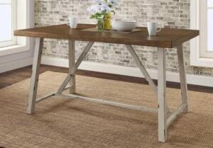 DESCRIPTION: (1) COLLIN WOOD & METAL DINING TABLE BRAND/MODEL: BETTER HOMES & GARDEN/BH16-084-299-04 RETAIL$: 249.99 SIZE: 58.5"W X 35.5"D X 30"H QTY: