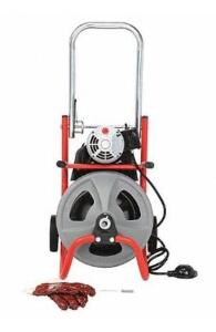 DESCRIPTION: (1) DRAIN CLEANING MACHINE BRAND/MODEL: RIDGID/K-400-T3 INFORMATION: MAX RUN: 100'/CORDED RETAIL$: 713.83 SIZE: 1-1/2" TO 4"/100' OF 3/8"