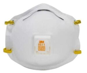 DESCRIPTION: (4) PACKS OF (10) DRYWALL PARTICULATE RESPIRATOR BRAND/MODEL: 3M/8511DB1-A INFORMATION: WHITE/ADJUSTABLE M-NOSECLIP RETAIL$: 25.57 PER PK