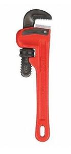 DESCRIPTION: (1) STRAIGHT PIPE WRENCH BRAND/MODEL: RIDGID/31005 INFORMATION: I-BEAM/ORANGE & BLACK/CAST-IRON RETAIL$: 35.42 SIZE: 8"L X 1"JAW CAPACITY