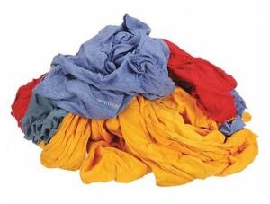 DESCRIPTION: (1) LOT OF ASSORTED CLOTH RAG BRAND/MODEL: GRAINGER/G440025PC INFORMATION: VARIES/T-SHIRT/200-COUNT RETAIL$: 38.56 SIZE: 25LBS QTY: 1