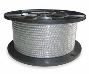 DESCRIPTION: (1) COATED CABLE BRAND/MODEL: DAYTON/2VJR2 INFORMATION: STAINLESS STEEL/COATED/WORKING LOAD LIMIT: 96 LB RETAIL$: 219.47 SIZE: 96 LBS X 3